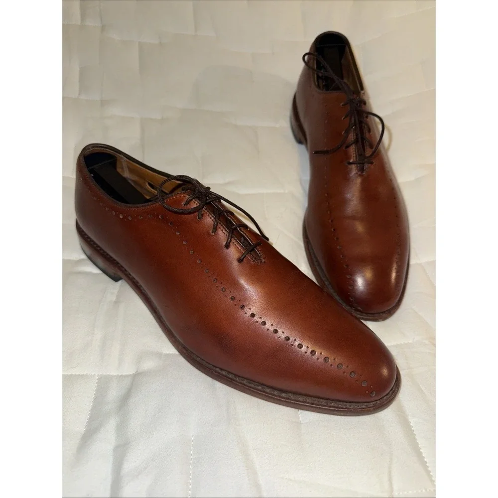 Allen Edmunds Men's Hastings Size 10 B Brown Whole cut Leather‎ Oxford Shoes